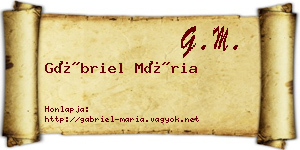 Gábriel Mária névjegykártya